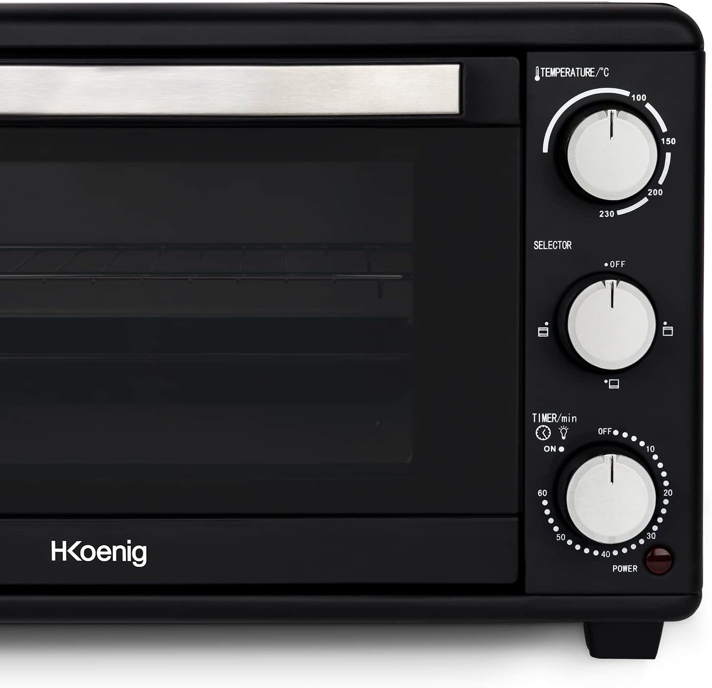Mini Four 25L Electrique FO25 Posable Compact Multifonction Performant 1500W Programmable 4 Modes De Cuisson, 230°,Minuteur 60 Min, Porte En Verre, Lèchefrite Avec Pince, Grille De Cuisson