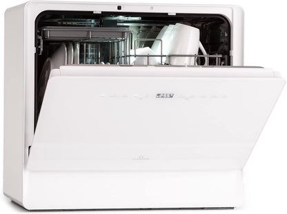 Mini Lave Vaisselle Silencieux De Table Portablede 5 Couvert, 6 Programmes De Lavage, Facile À Installer Pour La Maison Et Bureau