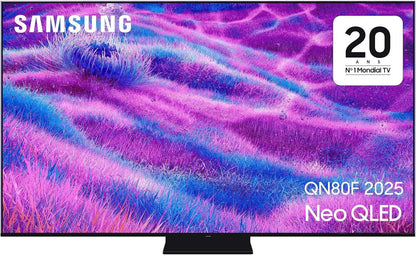 TV AI Mini LED 65 Pouces Neo QLED QN80F 4K Smart TV, Quantum Matrix Core, Processeur NQ4 AI Gen2, Wifi, Airplay, HDR, Q-Symphony, OTS Lite, Knox Security, Gaming Hub, Bixby, Dolby Atmos