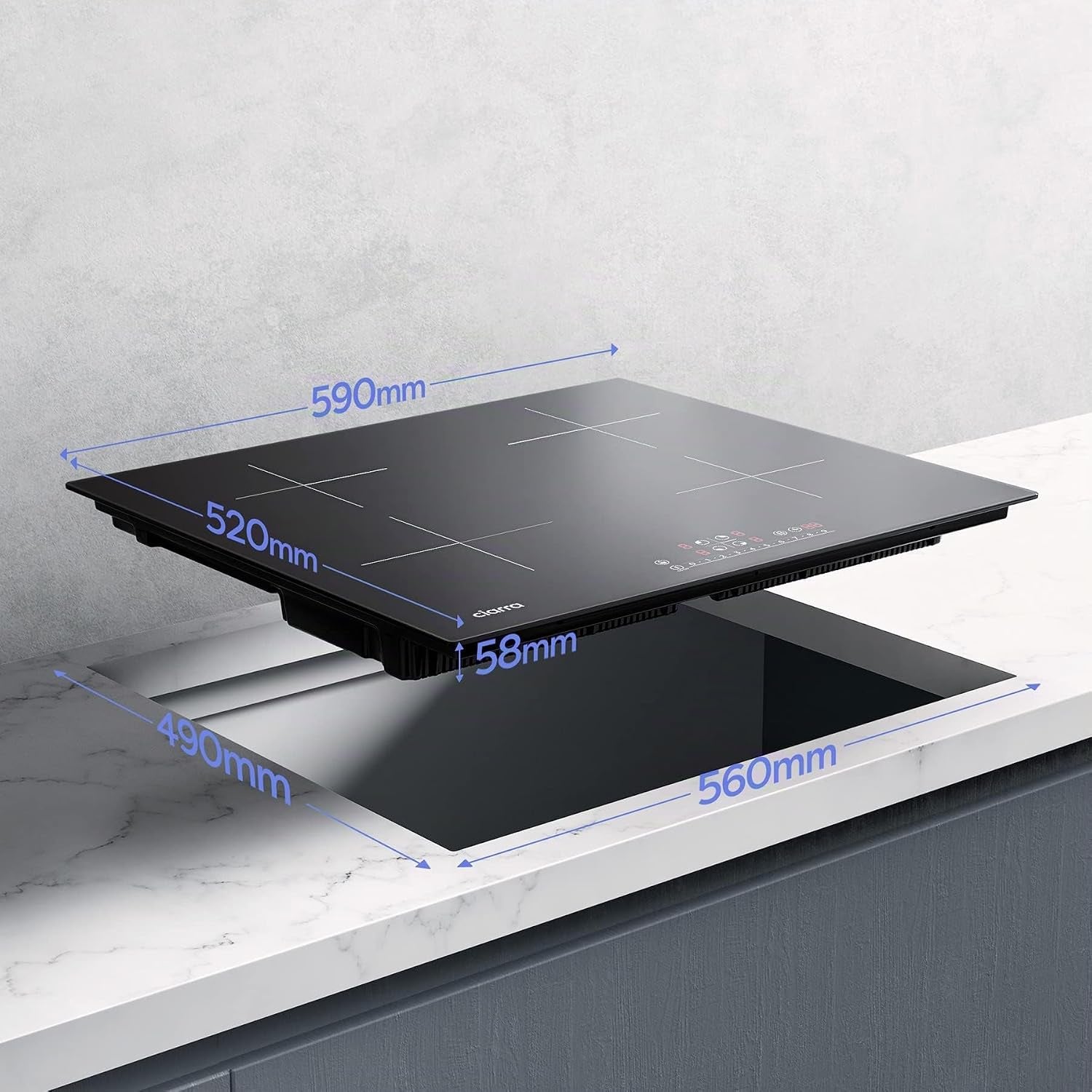 Plaque De Cuisson Induction 4 Foyers 7200W Fonction Boost | Puissance Limitée, Contrôle Slider, Fonction Pause, Minuteur, Sécurité Enfant