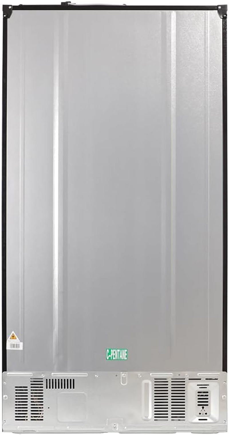 Respekta Réfrigérateur-Congélateur Côte À Côte En Acier Noir AC178BS-18 / H:178 Cm L:91 Cm/Compartiment Réfrigérateur De 331 L/Congélateur De 174 L/Technologie No Frost Intégrée.