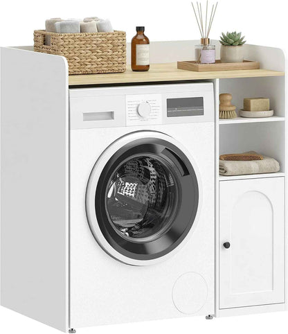 Meuble Machine À Laver Avec Compartiments 93,5 X 60 X 100 Cm Blanc | Armoire Machine a Laver, Porte À Fermeture Douce, Large Plateau, Meuble De Salle De Bain Et Buanderie