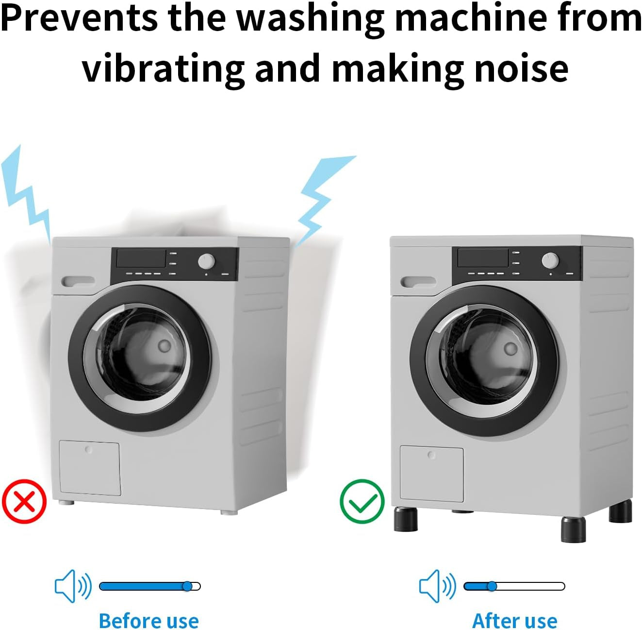 Lot De 4 Amortisseurs De Vibrations Universels Pour Machine À Laver Et Sèche-Linge - Anti-Vibrations - Pour Machine À Laver Et Sèche-Linge - Réfrigérateur (Noir)