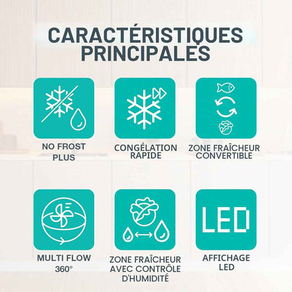 Réfrigérateur-Congélateur NRK619CAXL4, Technologie Inverter, Nofrostplus, Crispzone, Convertfresh Zone, Classe Énergétique C