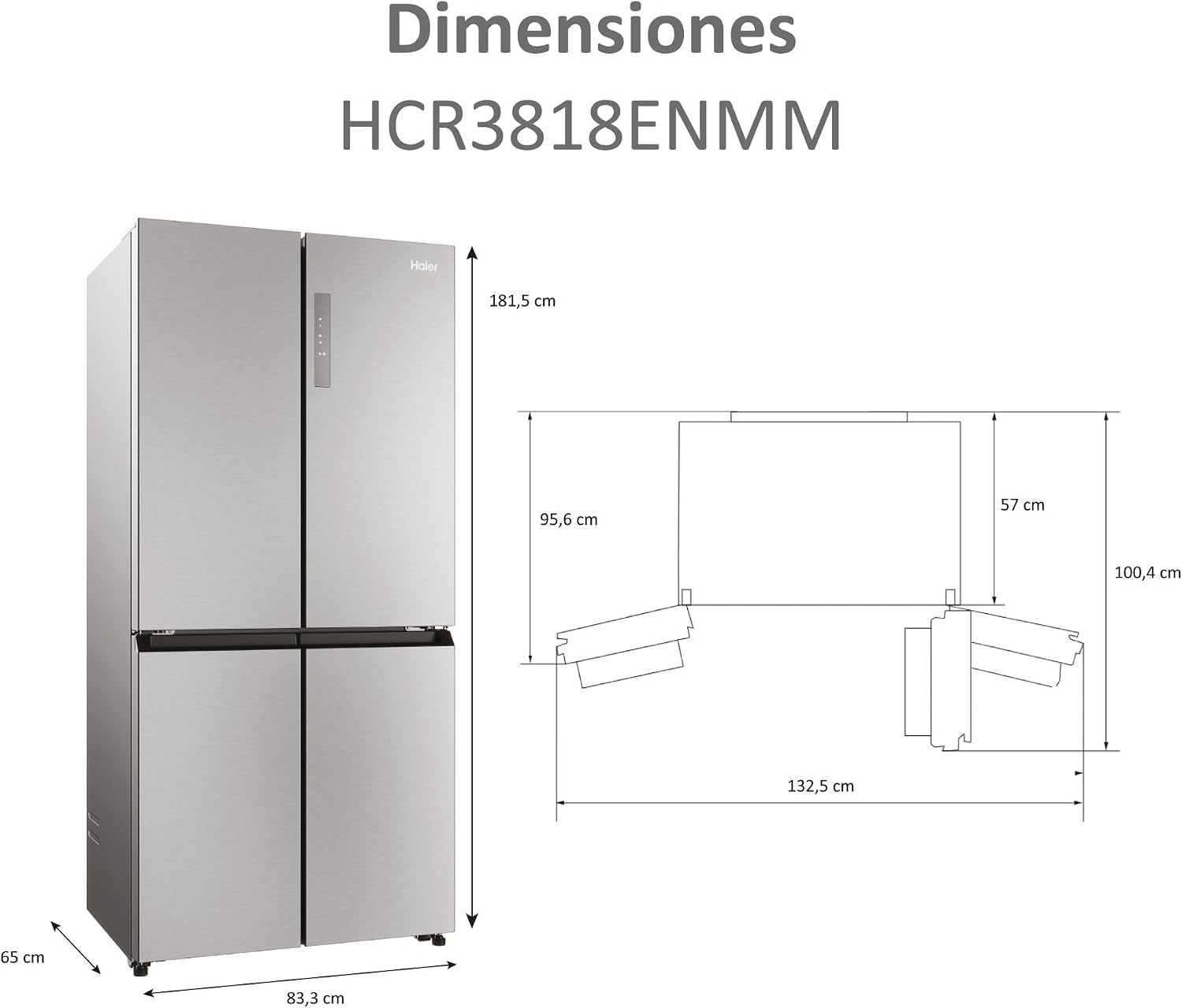 Réfrigérateur Américain 83Cm 467L Nofrost - HCR3818ENMM