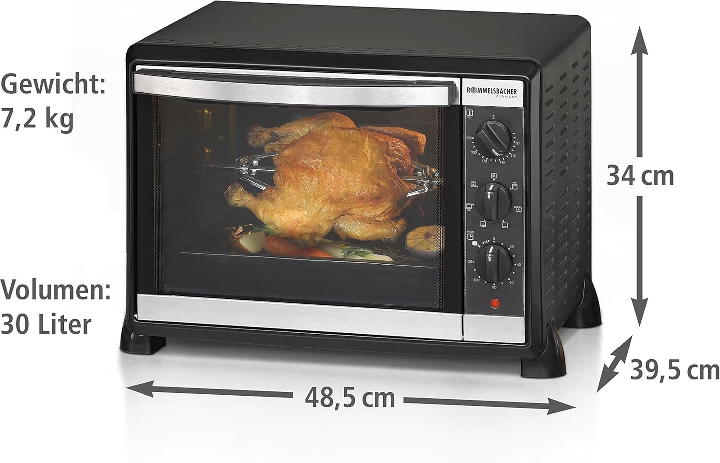 Rommelsbacher BG 1550 Four/Grill À Chaleur Tournante Broche Motorisée (Import Allemagne)