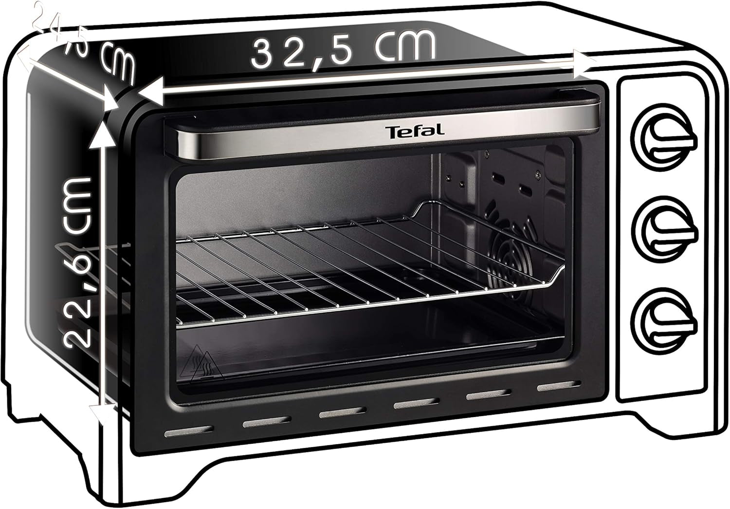Optimo 33L Four Electrique Chaleur Tournante Noir 6 Modes De Cuisson Pain Pizza Tartes Gateaux Patisseries Grille Et Leche Frites Inclus OX464810