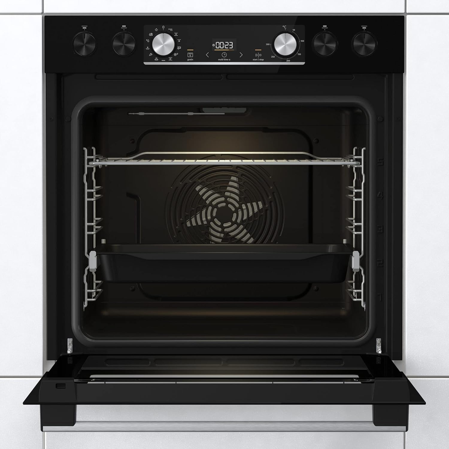 BCX6737E05BG+ECD634X Einbau-Herdset Mit Glaskeramikkochfeld (BCX6737E05BG+ECD634X), 60Cm Breit, Heißluft Mit Dampf, Pizza Funktion, Edelstahl/Schwarz
