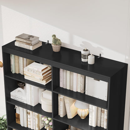Bibliotheque 120Cm Meuble De Rangement 4 Tiroirs 9 Étagères Noire | 120X30X180 Cm, Base Surélevée, Poignées Encastrées, Grande Bibliothèque Etagere Rangement, Pour Salon Bureau Chambre