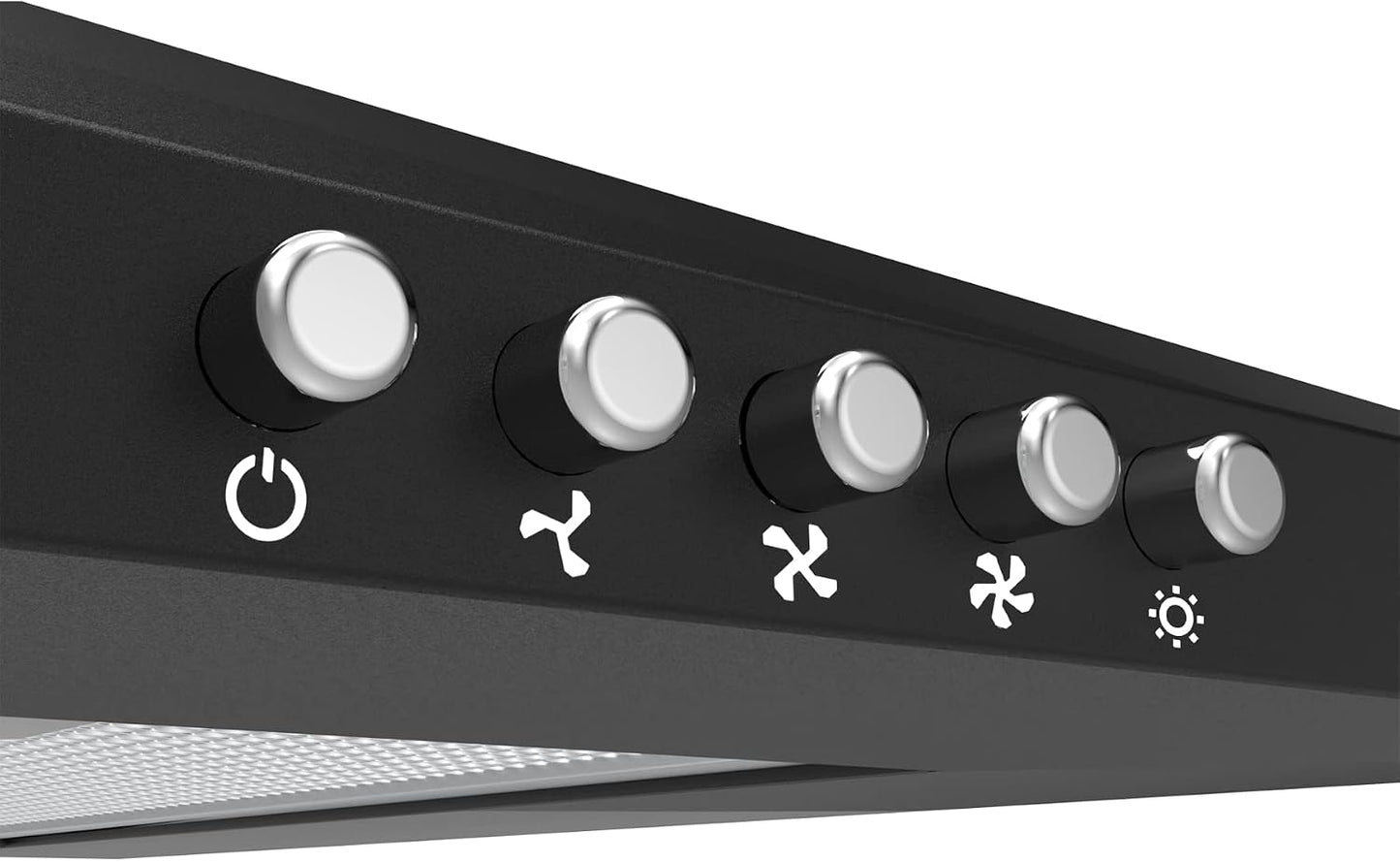 ASB9201 Hotte Murale 90 Cm Noire 370 M³/H Classe A++ | 3 Vitesses - 63 Db - Mode Recyclage Ou Évacuation - Filtres À Charbon CBCF002X2 Inclus - Design Pyramidal