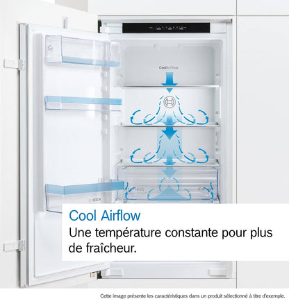 Bosch KIR41NSE0 Série 2 - Réfrigérateur, Encastrable, Coolairflow | 122,1 X 54,1 Cm, 204 L, Home Connect, Éclairage LED, Fonction Super Réfrigération, Noise Class B (30-35 Db)