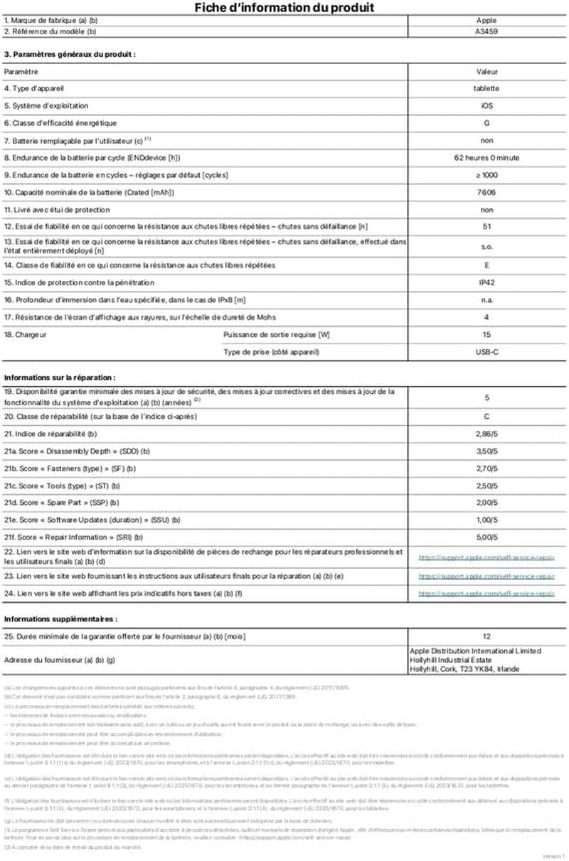 Ipad Air 11 Pouces (M4) : Écran Liquid Retina, 128 Go, Caméras Avant/Arrière 12 MP, Wi‑Fi 7 Avec  N1, Touch ID, Autonomie D’Une Journée – Gris Sidéral