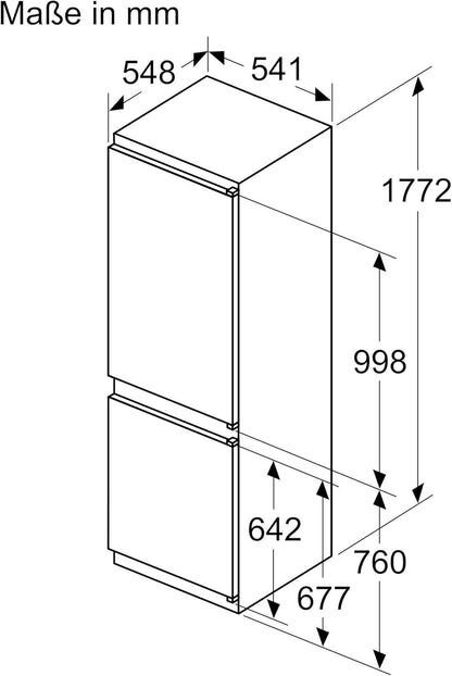 Réfrigérateurs Combinés 267L Froid Statique  54.1Cm E, KIV86VSE0