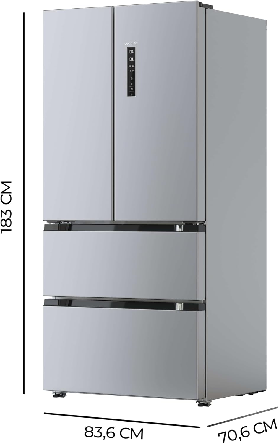 Refrigerator French Door Stainless Steel 510 L Bolero Coolmarket FD 510 Inox E. 183 Cm High, 84 Cm Wide, Motor Inverter Plus, Fast Cooling and Fast Freezing, Multiairflow, Total Nofrost