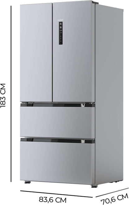 Refrigerator French Door Stainless Steel 510 L Bolero Coolmarket FD 510 Inox E. 183 Cm High, 84 Cm Wide, Motor Inverter Plus, Fast Cooling and Fast Freezing, Multiairflow, Total Nofrost