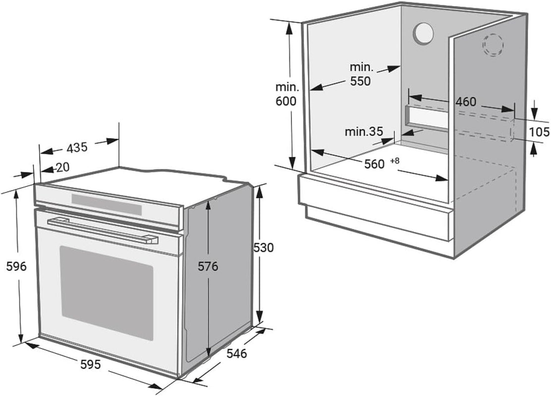 Cuisinière: 60Cm Four Encastrable EB8019EDP + 59Cm Plaque Induction IH85901FZ / Pyrolyse/Fonction Pizza/Gril/Circulation De L'Air/Air Chaud/Tiroirs Télescopiques / SET8019IH592FZ