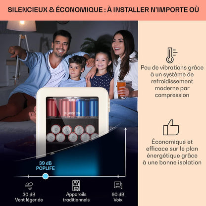 Mini Frigo De Chambre De 70L Pour Boissons Et Bieres, Petit Frigo Silencieux, Mini Bar Intérieur/Ext, Petit Refrigérateur Camping, Stockage De Vins Et Boisssons, Étagères Amovibles, 0-10°C