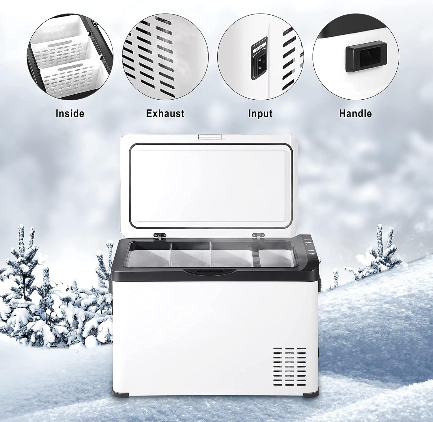 Mini Frigo De Voiture 12/24V, Petit Réfrigérateur À Compresseur Portable Froid Glacière Électrique 30L Pour Boisson, Congélateur Camping Pour Chambre Kue011Wsz