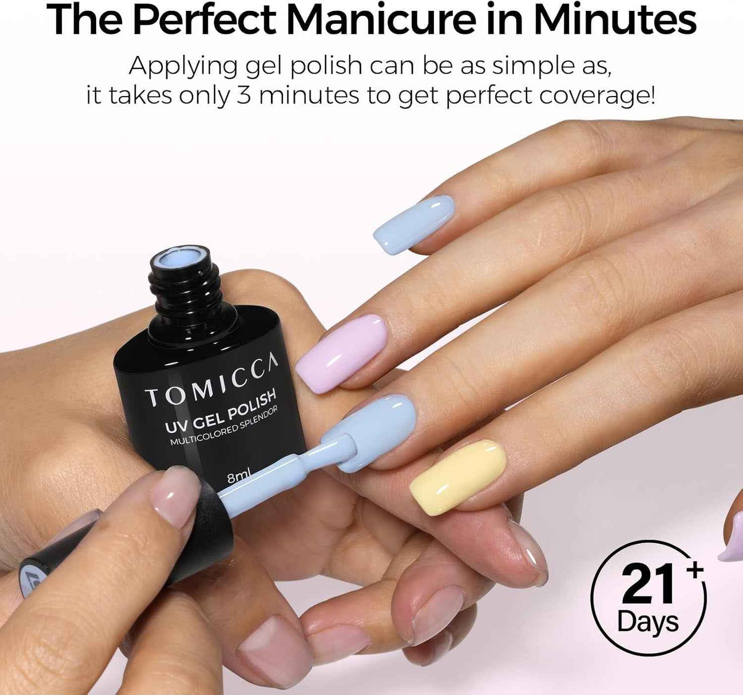 Vernis Semi Permanent Pastel, 6 Couleurs Macaron Bonbon Doux Rose Bleu Jaune Violet Vert Vernis Gel UV Été, Soak-Off UV/LED Gel Cadeau Pour Onglerie DIY Home, 8ML