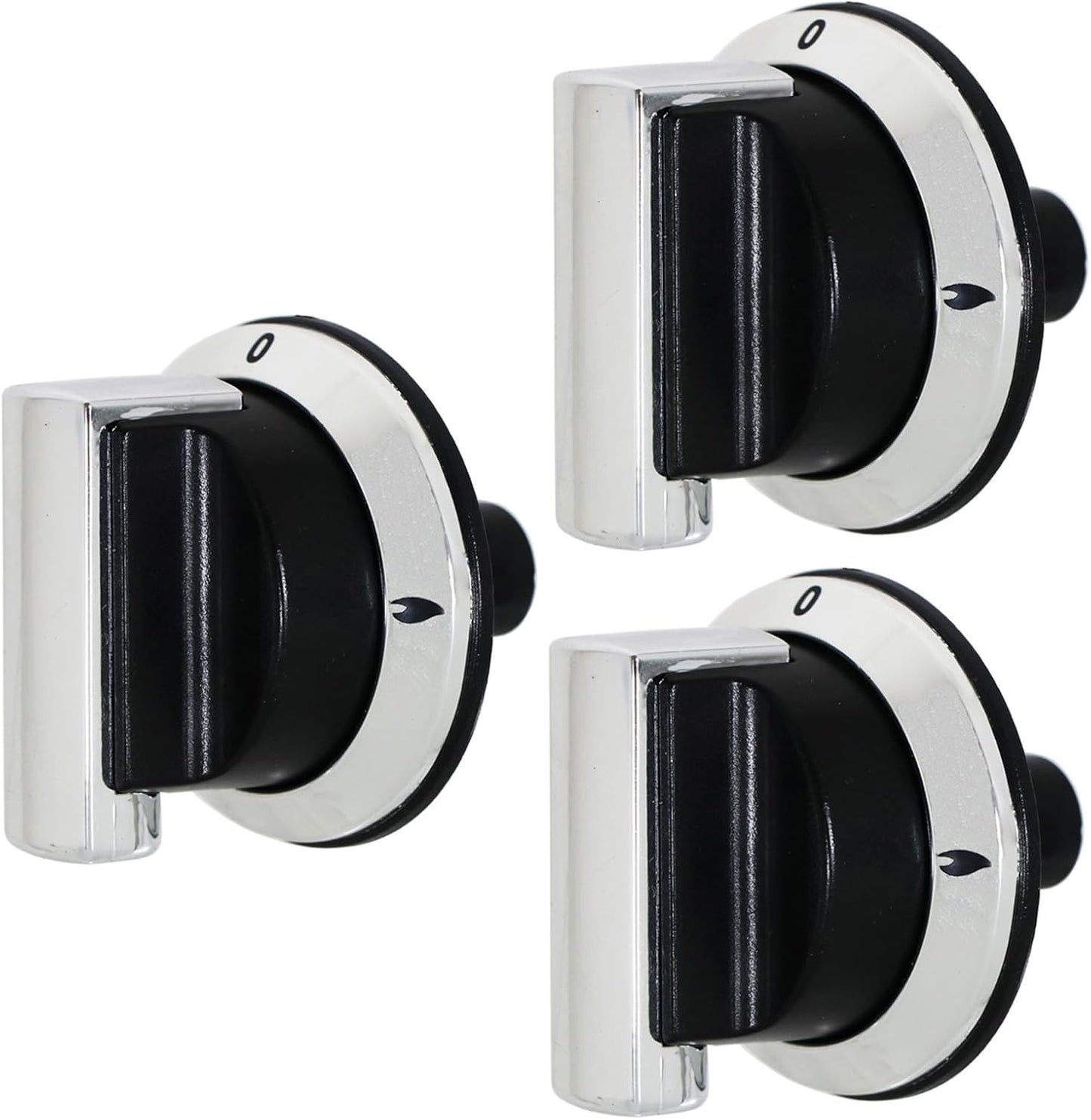 Lot De 3 Boutons De Commande Compatibles Avec Four/Cuisinière Rangemaster 90 100 110 DF Elite Professional - Noir/Chromé