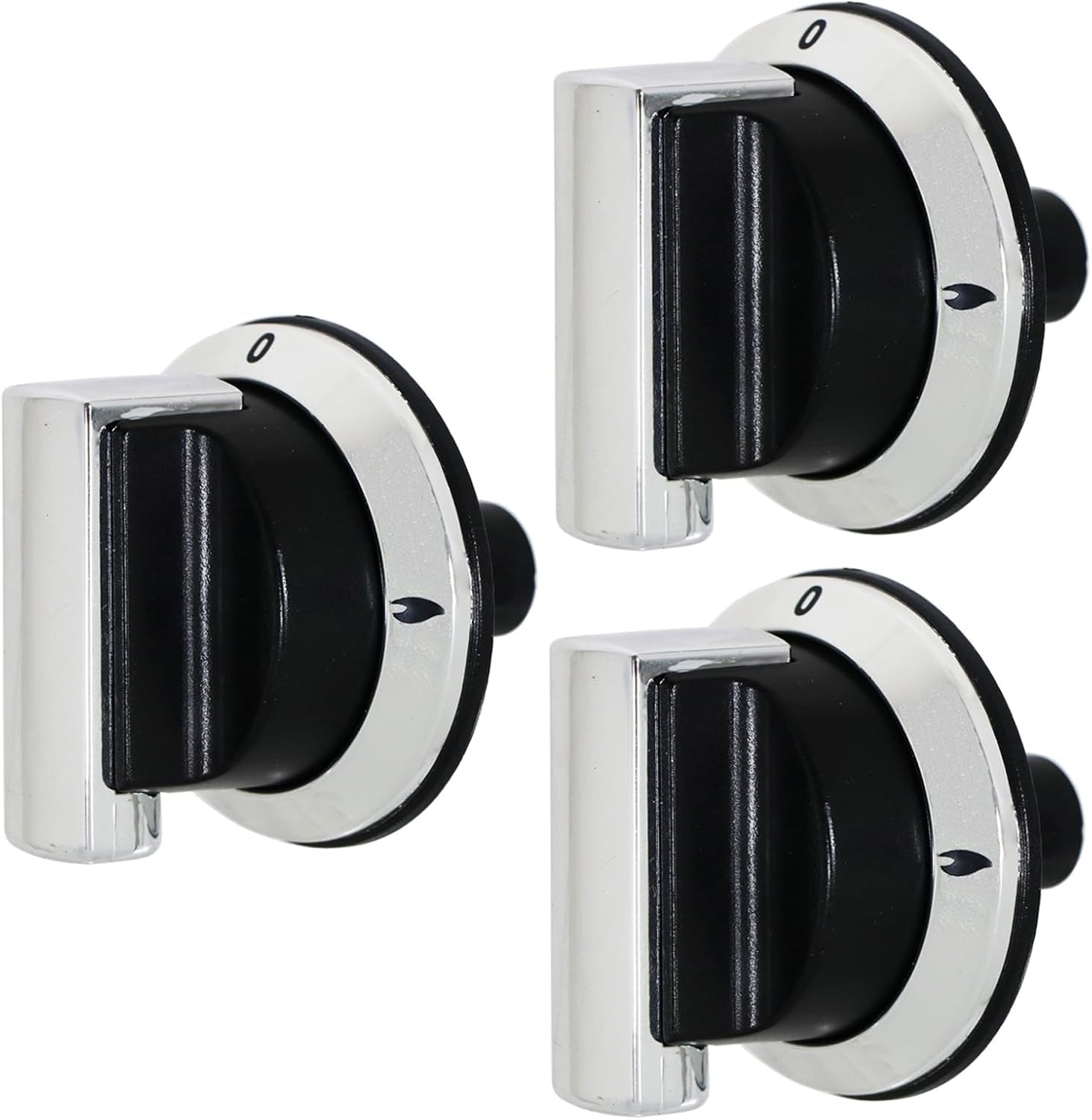 Lot De 3 Boutons De Commande Compatibles Avec Four/Cuisinière Rangemaster 90 100 110 DF Elite Professional - Noir/Chromé