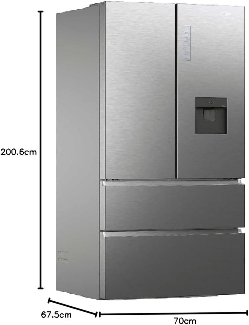 HFW7720EWMP Réfrigérateur Combiné - Pose Libre, 477L, My Zone Plus, Humidity Zone, Fontaine À Eau, Smart Home (Wi-Fi), Gris, Classe E