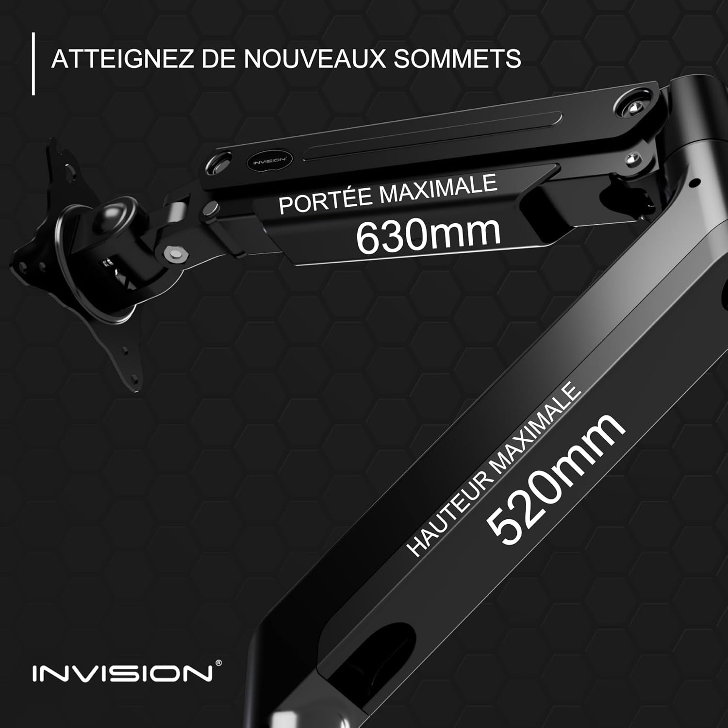 Support PC Ecran Bras Pour Écrans 24"-40" VESA 75/100Mm Pince De Bureau Ergonomique Réglable En Hauteur 2-15Kg (MX450)