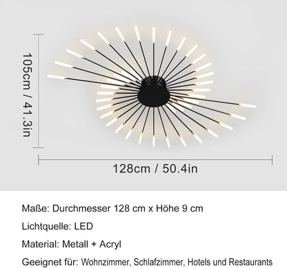 Plafonnier LED Feu D'Artifice 42-T¡§Ote Lampe De Plafond Moderne Suspension Lustre Int¡§|Rieur Pour Salon Salle ¡§¡È Manger Bureau ¡§|Clairage De Plafond(Noir)
