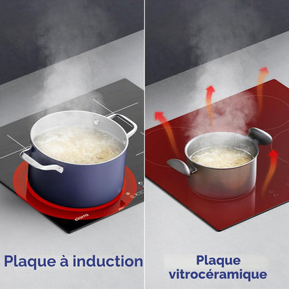 Plaque De Cuisson Induction 4 Foyers 7200W Fonction Boost | Puissance Limitée, Contrôle Slider, Fonction Pause, Minuteur, Sécurité Enfant