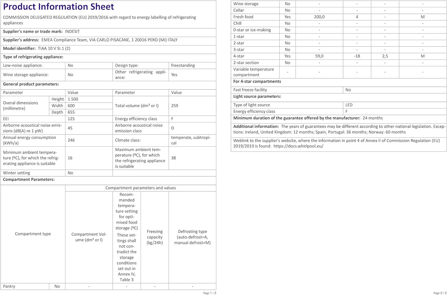 Indesit TIAA 10 V SI Autonome 251L A+ Acier Inoxydable - Réfrigérateurs-Congélateurs (251 L, N-ST, 2 Kg/24H, A+, Nouvelle Zone Compartiment, Acier Inoxydable)