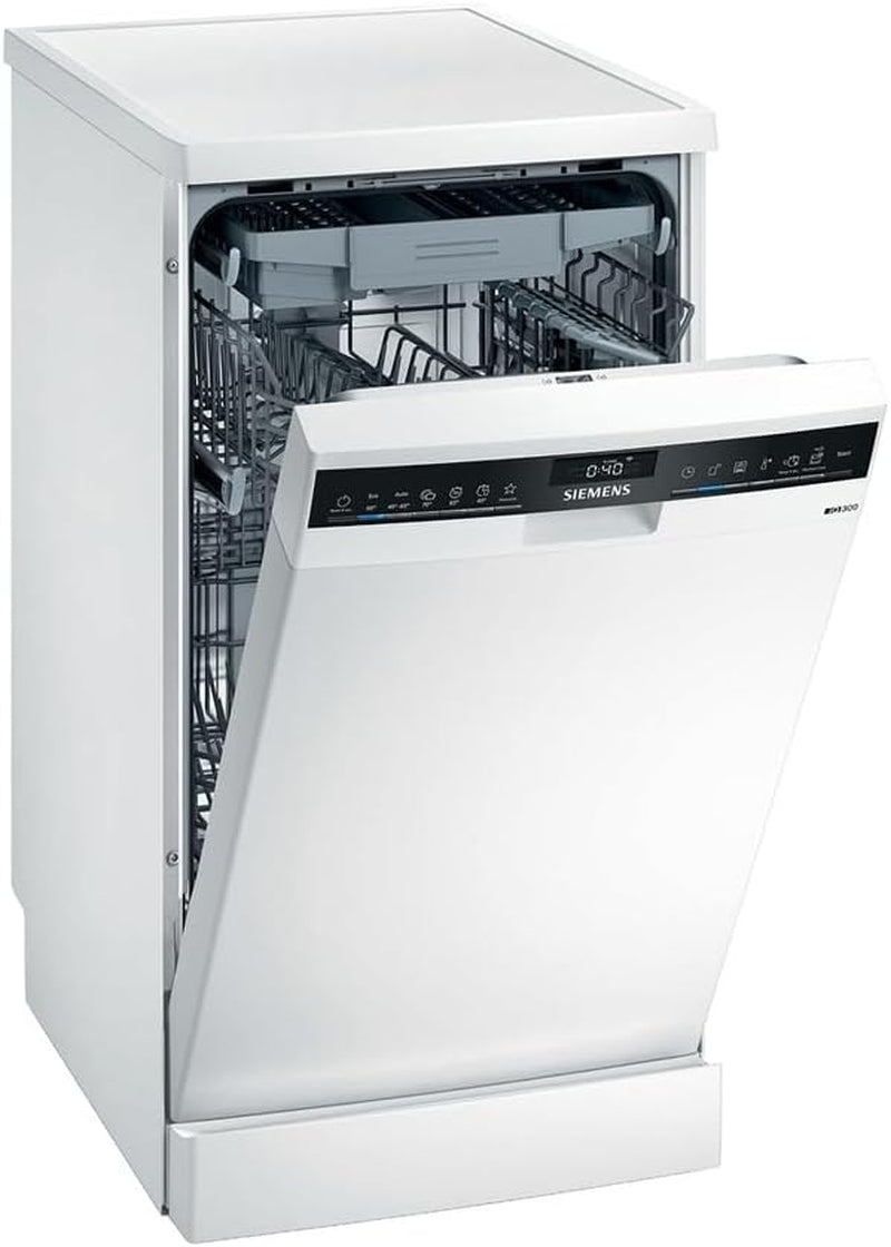 Lave-Vaisselle Pose Libre  SR23HW65ME Iq300 - 10 Couverts - Induction - L45Cm - Home Connect - 45Db - Blanc