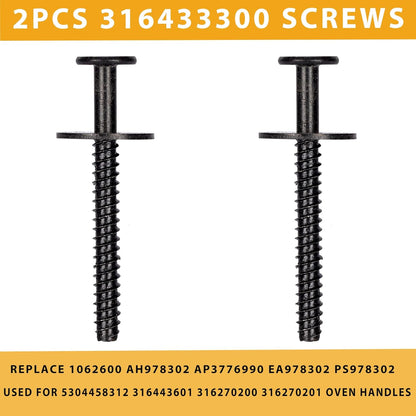 ‎5304458312 AP3965016 316443600 Lot De 2 Poignées De Porte De Four De Rechange Compatibles Avec Cuisinière Électrique Kenmore Electrolux Frigidaire, Noir