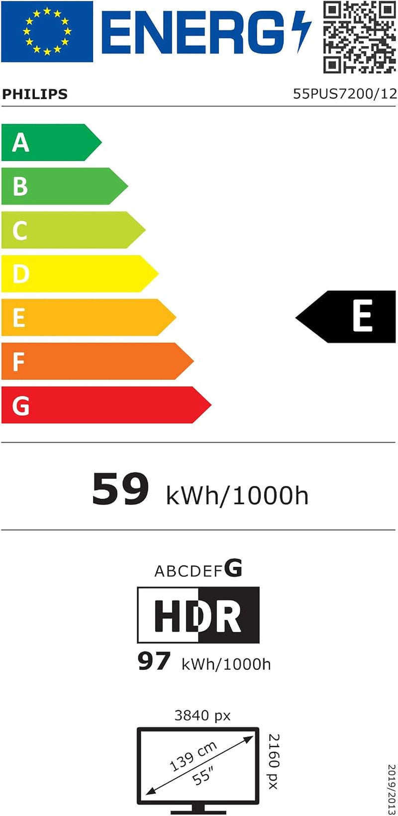 Philips 55PUS7200 4K LED Smart TV - Écran 55 Pouces Avec Plateforme Pixel Precise Ultra HD, Titan OS Et Son Dolby Atmos - Compatible Alexa Et Assistant Vocal Google