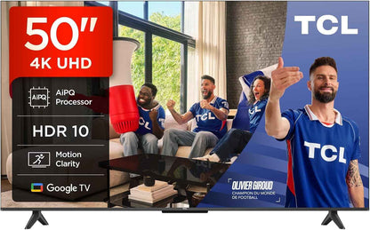 TCL Téléviseur LED Direct 50V6C 50" 4K HDR Smart TV Avec Google TV (Dolby Audio, Motion Clarity, Compatible Avec Google Assistant & Alexa)