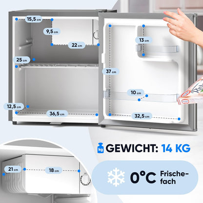 Stillstern Mini Réfrigérateur E 45 L Avec Dégivrage Automatique, Serrure, Compartiment Gel, Silencieux, Idéal Pour Cuisine, Bureau, Chambre À Coucher, Hôtels Et Petits Appartements