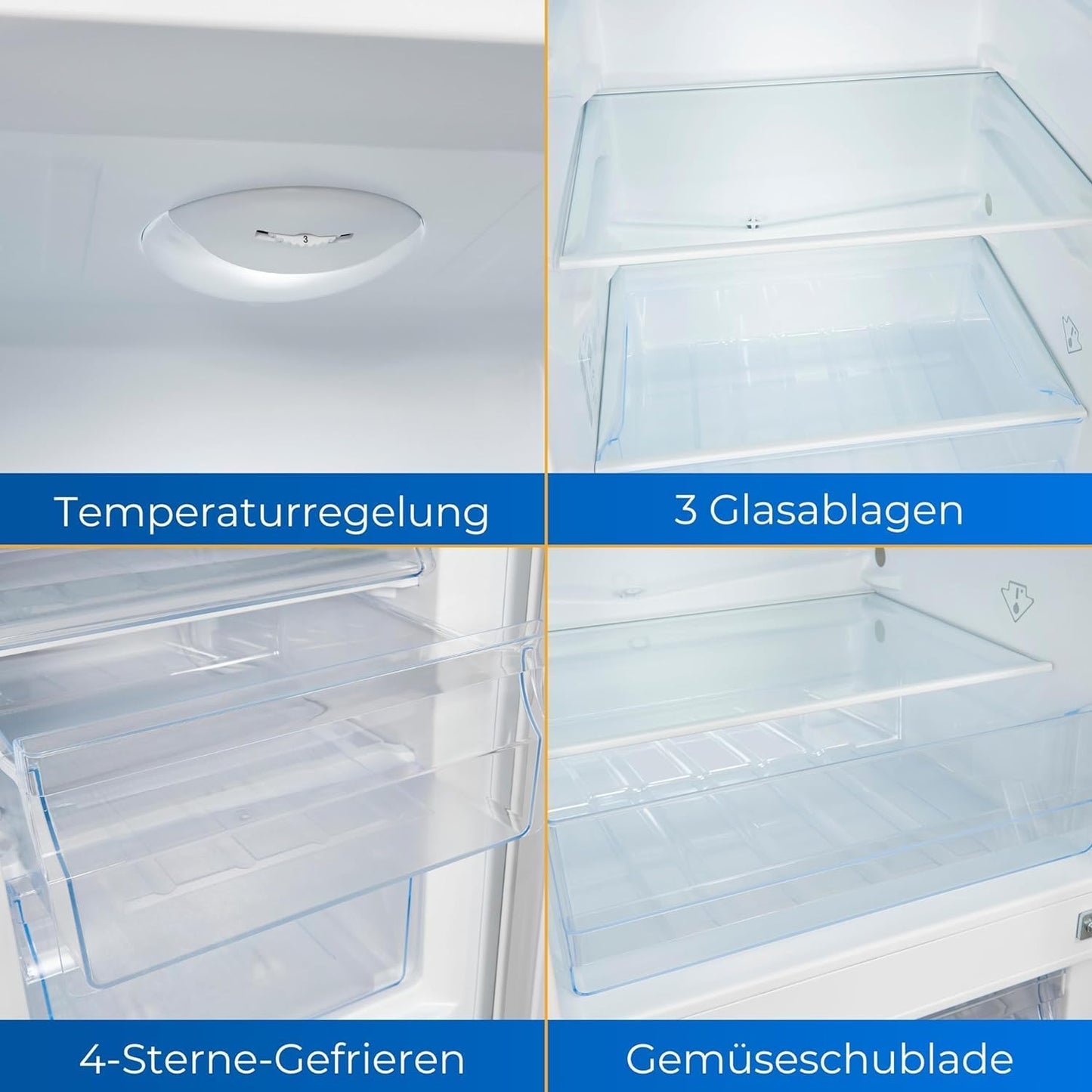 Exquisit Réfrigérateur Congélateur KGC231-60-010E Blanc | Volume 175 L | 4 Étoiles | Lumière LED | Réglage De La Température