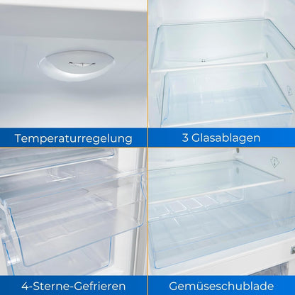 Exquisit Réfrigérateur Congélateur KGC231-60-010E Blanc | Volume 175 L | 4 Étoiles | Lumière LED | Réglage De La Température