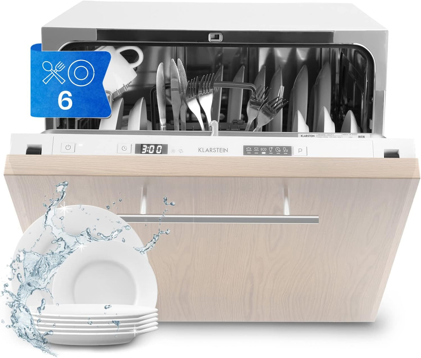 Amazonia 6 Secret Lave-Vaisselle Intégré Entièrement Intégré A+ 174 Kwh/An Largeur 55 Cm 6 Couverts 6 Programmes Aquastop