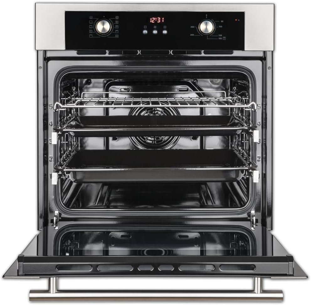 Four Encastrable 60 Cm | 70L | 3Kw | Air Chaud | Tiroirs Télescopiques | Timer Automatique | Double Vitrage D'Isolation Thermique | BO8810SS