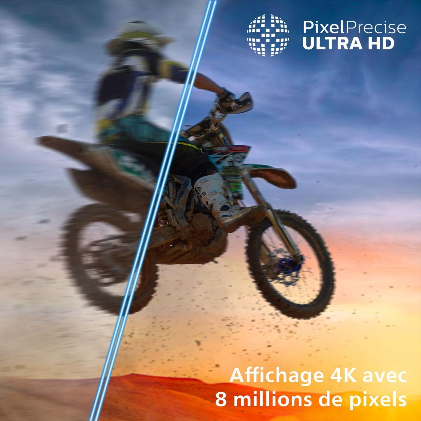 Philips Ambilight 55PUS8000 4K LED Smart TV - Écran 50 Pouces Avec Plateforme Pixel Precise Ultra HD, Titan OS Et Son Dolby Atmos, Compatible Alexa Et Assistant Vocal Google