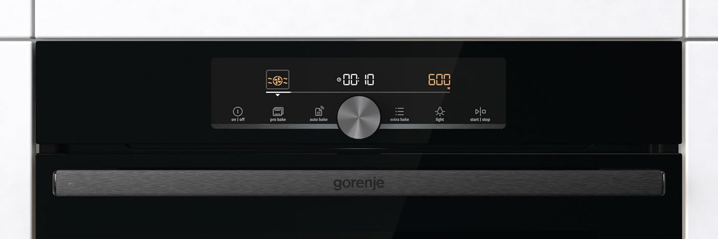 Optibake Advanced BSA 6747 A04BGWI Four Encastré/Wifi Connected / 77L / Air Chaud/Cataclean/Autobake/Touche/Extracteurs Télescopiques/Steamassist/Pizzamode 300°C/Noir