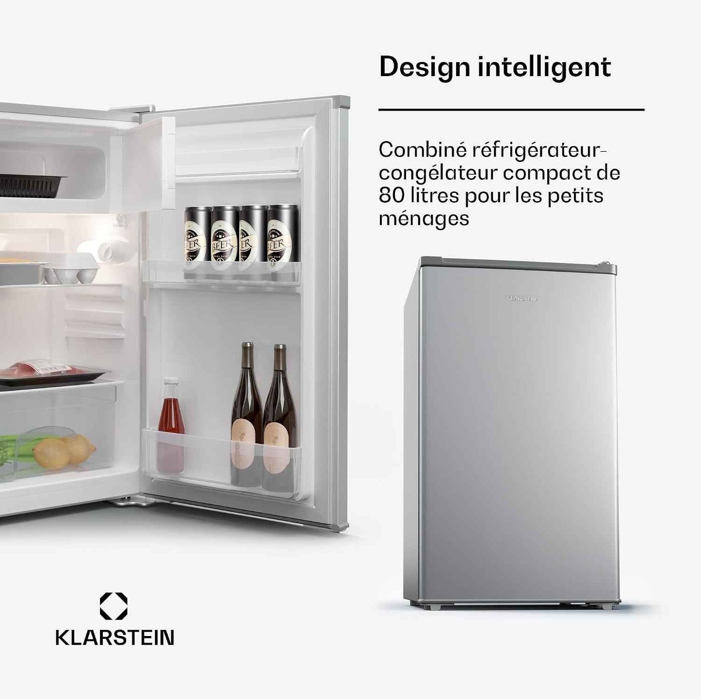 Mini Frigo De Chambre De 70L, Snacks, Boissons, Petit Frigo Top Silencieux, Mini Bar, Petit Réfrigérateur Camping, Mini Frigo Cosmetique, Refrigerateur Avec Bac À Glaçons, 0-10°C