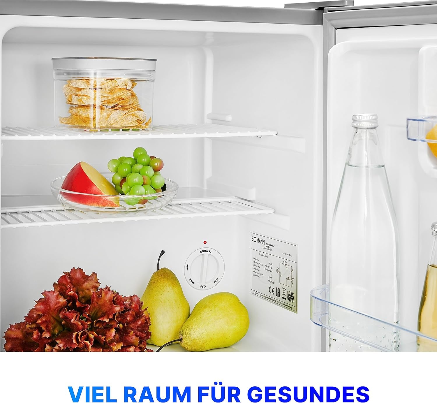 Bomann, Mini-Réfrigérateur, 42L, 2 Étagères Grillagées, KB7346, Inox