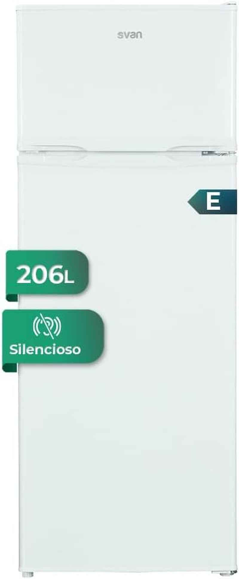 Réfrigérateur Blanc, 2 Portes. SF145501E, Capacité 206 Litres, Cyclique, Moteur Universel, Faible Niveau Sonore, Porte Réversible, Ouverture Par Prise, Classe Énergétique E