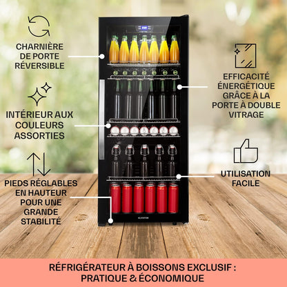 Mini Frigo De Chambre Et Bureau Pour Boisson, Petit Frigo Silencieux, Refrigerateur Mini Bar 242L, Petit Réfrigérateur Camping, Étagères Réglables Pour Le Vin, Cannette, Beer Fridge