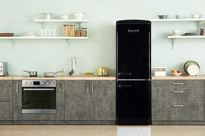 - Réfrigérateur Combiné Rétro CB255RNA++ - Réfrigérateur Congélateur 2 Portes - 255L Dont Congélateur 63L - Dégivrage Automatique, Pose Libre, Style Vintage - Noir