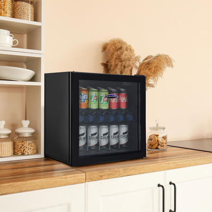 ICE KING DF48KE Mini Réfrigérateur De Table De 49 L Avec Porte En Verre, Respectueux De L'Environnement - Noir