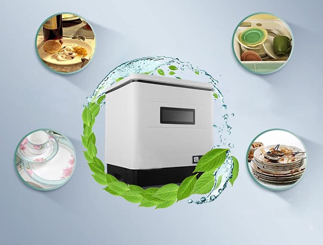 Lave-Vaisselle De Table 1500 W Mini Lave-Vaisselle Portable Entièrement Automatique En Acier Inoxydable Avec Chaleur À 70 Degrés Tue Fonction Blanc