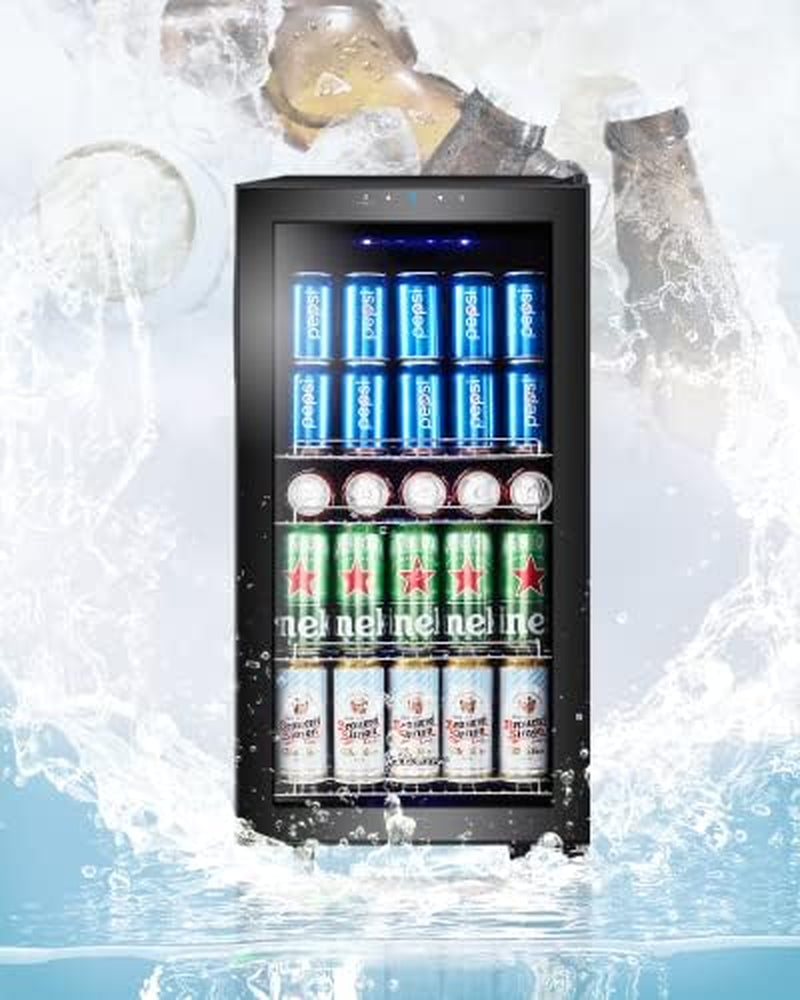 Réfrigérateur À Boissons KRC-86GE Avec Panneau De Commande Tactile, Zone De Refroidissement 3-18°C, Réfrigérateur À Bouteilles 86 Litres, Éclairage Intérieur LED Bleu, 41 Db