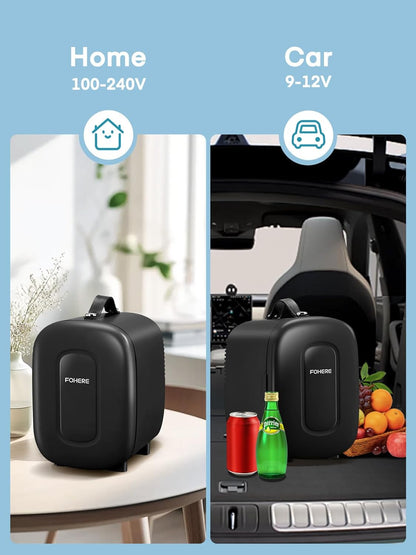 Mini Frigo De Chambre 5 Litres/ 6 Canettes, Petit Frigo Thermoélectrique CA/CC, Cosmetique, Mini Réfrigérateurs Pour Boissons, Nourriture, Beauté, Bureau, Dortoir, Voiture, Noir